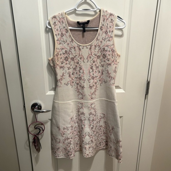 BCBGMaxAzria Dresses & Skirts - BCBGMaxAzria Cream and Pink Floral Mini Dress